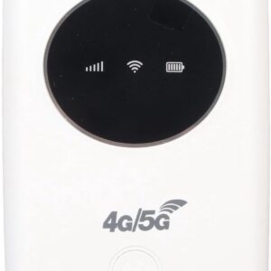 Draagbare 5G LTE WiFi-modem en hotspot met 300 Mbps snelheid, ingebouwde 3200 mAh batterij en compacte witte behuizing, ideaal voor reizen en zakenreizen (6154232825871)