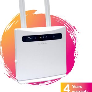 STRONG - 4G LTE 300 Wifi Router - Tot 150 Mbps 4G/300 Mbps Wifi - 4 RJ45 Poorten - Werkt met alle SIM Typen - Mobiel Netwerk Delen - Afneembare Antennes - Eenvoudig te Installeren - Wit - 4 Jaar Garantie (9120072374821)