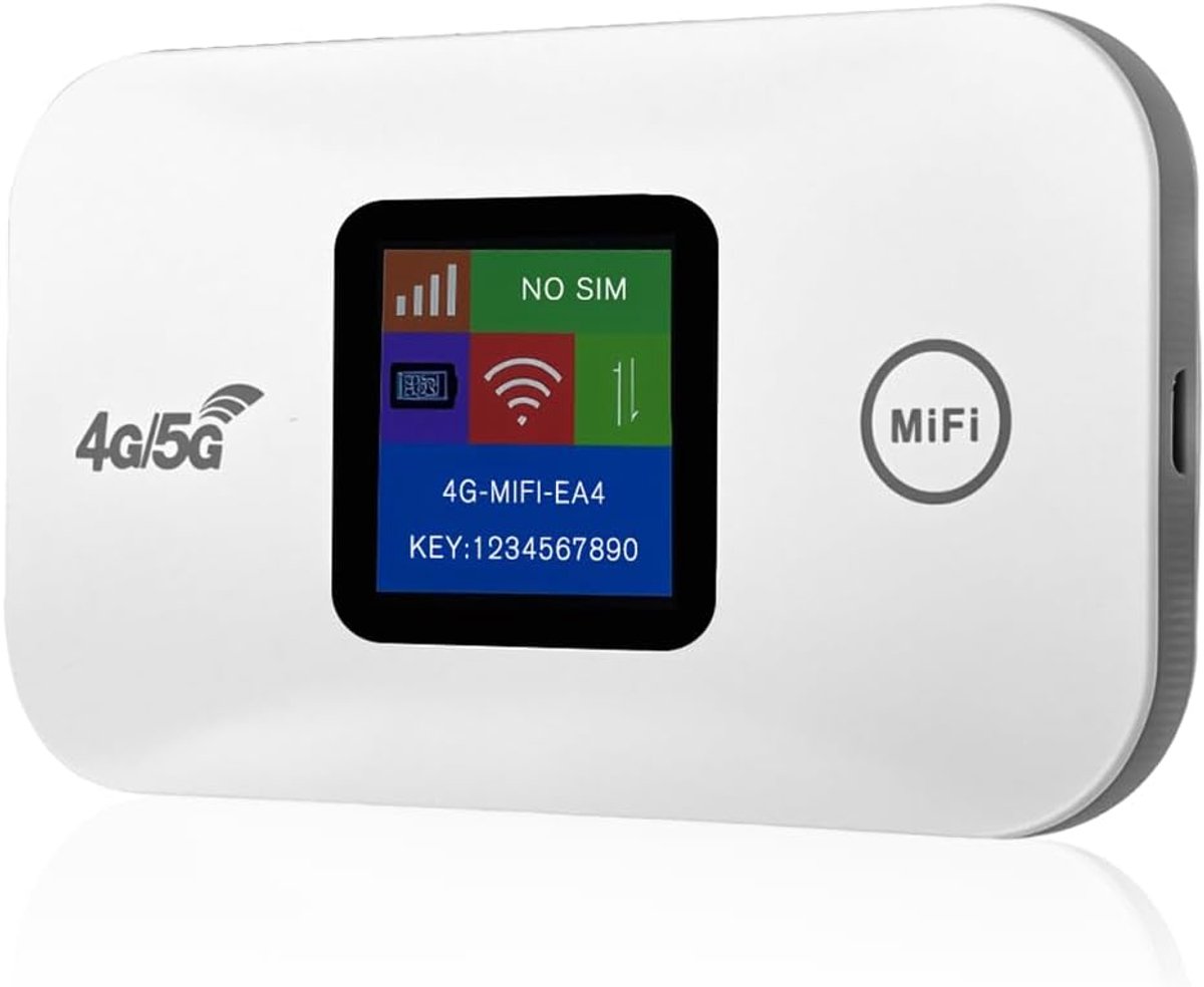 Mobiele Wifi Router - Draagbare Hotspot - Internet Onderweg - Ondersteunt 10 Apparaten - 150 Mbit/s Snelheid - Wit (9101152387726)