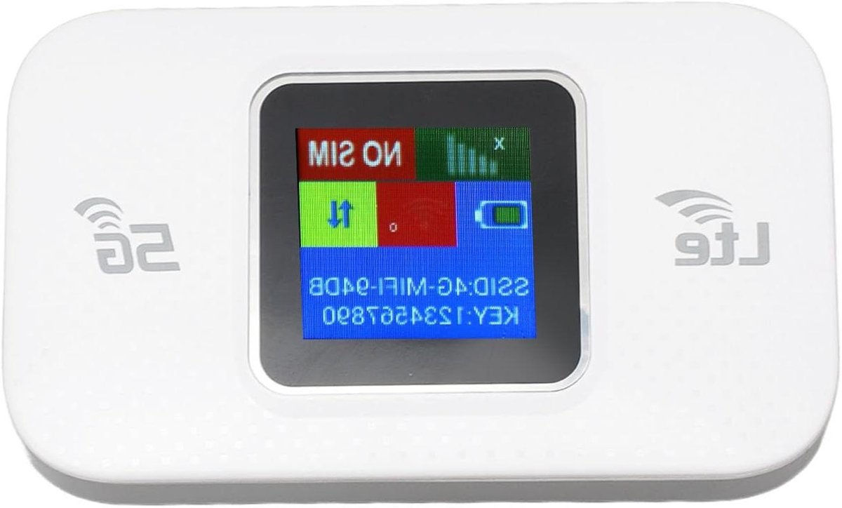 Mobile WiFi Router, Color Monitor Portable Mobile Hotspot Router 3000mAh 4G 3G for 10 Users for Laptops Plug and Play for Computers (9101177777458)