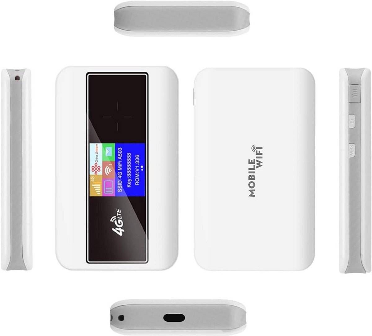 HOSAYA MF904 Portable WiFi 4G SIM Card Router 10 WiFi Users Color LCD Display 4G LTE Modem with Built-in Battery High Speed Travel Hotspot Mini Router Unlocked 4G mifi (9101140298287)
