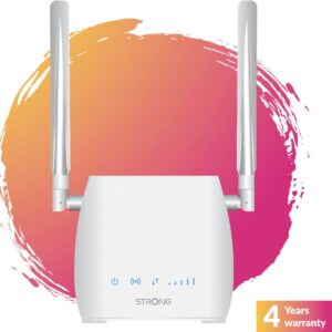 STRONG - 300M 4G LTE Wifi Router - Tot 150 Mbps 4G/300 Mbps Wifi - 1 RJ45 Poort - Werkt met alle SIM Typen - Mobiel Netwerk Delen - Afneembare Antennes - Gemakkelijk te Installeren - Wit (9120072372582)